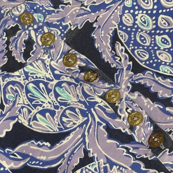 Lilly Pulitzer UPF 50+ Captain Popover L/S Top Lilac Verbena Coco Safari XS - Picture 3 of 12